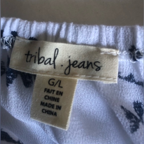 Tribal Jeans Summer Top Navy and White - Picture 3 of 8